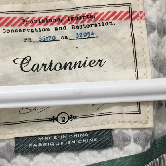 Anthropologie Cartonnier Cottom Blend Grey and White Blazer - Picture 3 of 4